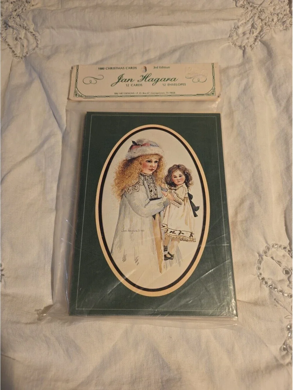 Jan Hagara 1980 Christmas Cards 3rd Edition 12 Cards And Envelopes Holly